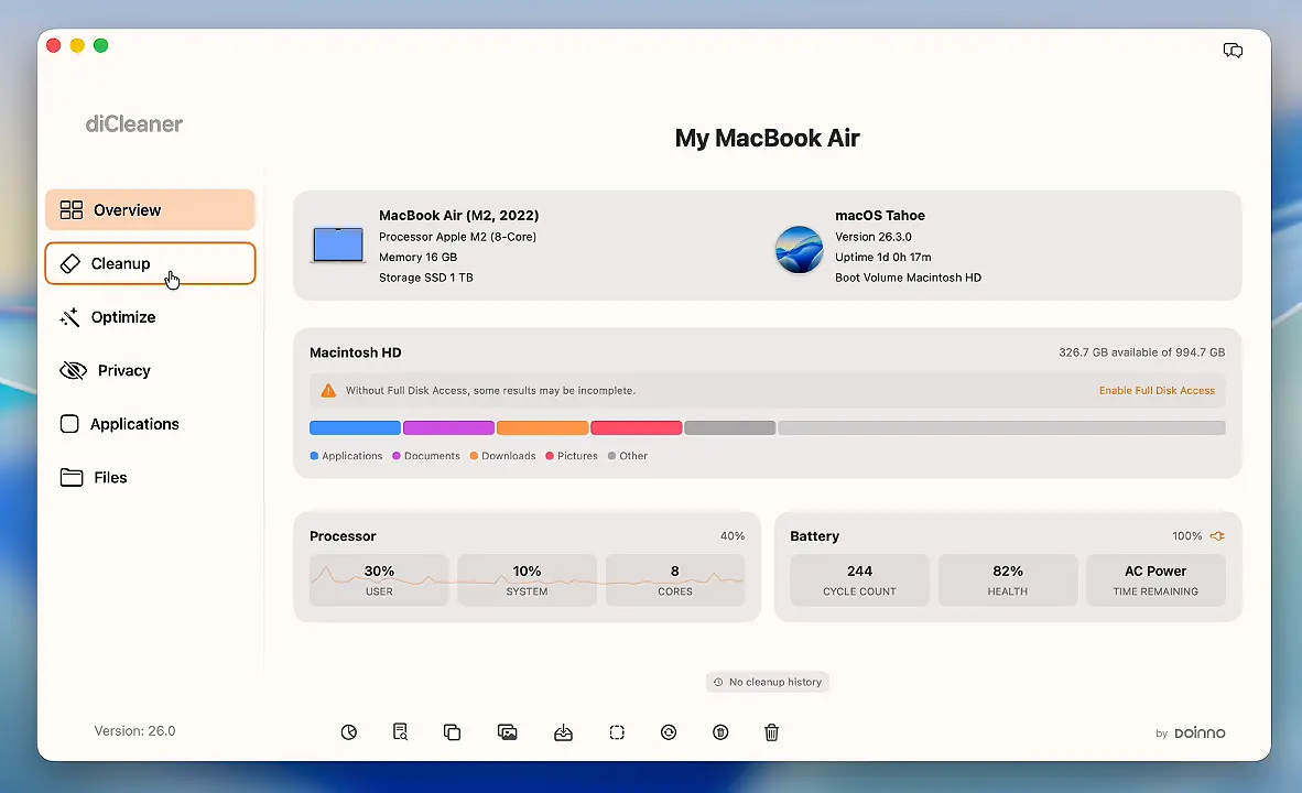 diCleaner preview